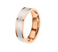 HIJONES Femmes Hommes Acier Inoxydable Bande de Mariage Enamelled Éternelle Promesse Epoxy Goutte de Huile Or Blanc Taille 65