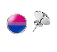 HIJONES Femmes Hommes Acier Inoxydable Bandeau Arc-en-ciel Boucle D'oreille Pour Fierté Gaie et Lesbienne Style 2