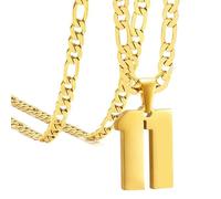 HIJONES Femmes Hommes Numéro Pendentif Collier Chaîne De Breloques Bijoux Personnalisés Or 11