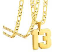 HIJONES Femmes Hommes Numéro Pendentif Collier Chaîne De Breloques Bijoux Personnalisés Or 13