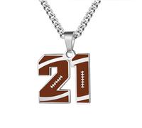 HIJONES Femmes Hommes Pendentif Seul Numéro Baseball Collier Athlètes Charme Chaîne Bijoux De Sport Personnalisés 21