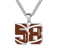 HIJONES Femmes Hommes Pendentif Seul Numéro Baseball Collier Athlètes Charme Chaîne Bijoux De Sport Personnalisés 58