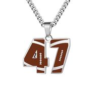 HIJONES Femmes Hommes Pendentif Seul Numéro Baseball Collier Athlètes Charme Chaîne Bijoux De Sport Personnalisés 47