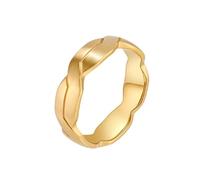 HIJONES Femmes Hommes Tressé 2 Couleurs Acier Inoxydable Bague Personnalisé Haute Poli Tissage Bande Bague Bijoux Confort Fit Or Taille 62