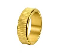 HIJONES Homme Rotatif Chevron Acier Inoxydable Bague Polie Minimaliste Personnalisée Vintage Bande Bijouterie Or Taille 68