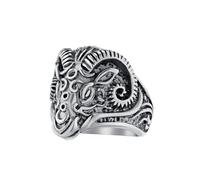 HIJONES Hommes Acier Inoxydable Gothique Chèvre Bélier Tête Bague Bande Gras Mouton Inspiré Titane Motard Articulation Bijoux Argent Taille 57