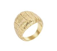 HIJONES Hommes Acier Inoxydable Tendance Hémisphérique Dôme Longitudinal Groove Texture Chunky Alliances Bagues Or Taille 57