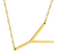 HIJONES Hommes Femmes Acier Inoxydable Collares Colgantes Con Iniciales Grandes de 26 Letras de La A A La Z Collar de Cadena Con Dijes Personalizados Del Alfabeto Grande Or Y