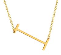 HIJONES Hommes Femmes Acier Inoxydable Collares Colgantes Con Iniciales Grandes de 26 Letras de La A A La Z Collar de Cadena Con Dijes Personalizados Del Alfabeto Grande Or I