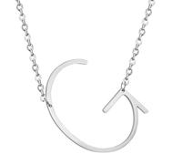 HIJONES Hommes Femmes Acier Inoxydable Collares Colgantes Con Iniciales Grandes de 26 Letras de La A A La Z Collar de Cadena Con Dijes Personalizados Del Alfabeto Grande Argent G