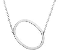 HIJONES Hommes Femmes Acier Inoxydable Collares Colgantes Con Iniciales Grandes de 26 Letras de La A A La Z Collar de Cadena Con Dijes Personalizados Del Alfabeto Grande O d’Argent