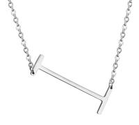 HIJONES Hommes Femmes Acier Inoxydable Collares Colgantes Con Iniciales Grandes de 26 Letras de La A A La Z Collar de Cadena Con Dijes Personalizados Del Alfabeto Grande Argent I