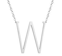 HIJONES Hommes Femmes Acier Inoxydable Collares Colgantes Con Iniciales Grandes de 26 Letras de La A A La Z Collar de Cadena Con Dijes Personalizados Del Alfabeto Grande Argent W