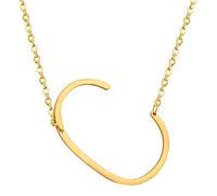 HIJONES Hommes Femmes Acier Inoxydable Collares Colgantes Con Iniciales Grandes de 26 Letras de La A A La Z Collar de Cadena Con Dijes Personalizados Del Alfabeto Grande Or C