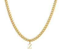 HIJONES Hommes Femmes Acier Inoxydable Collier 26 Initiales Alphabet Pendent Hip Hop Chaîne Massive Chocker Or Z