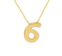 HIJONES Hommes Femmes Acier Inoxydable Collier Ballon Bubble Chubby Pendent Numéro Chanceux Angélique 0-9 Chaînes Or 6