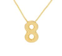 HIJONES Hommes Femmes Acier Inoxydable Collier Ballon Bubble Chubby Pendent Numéro Chanceux Angélique 0-9 Chaînes Or 8