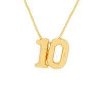 HIJONES Hommes Femmes Acier Inoxydable Collier Ballon Bubble Chubby Pendent Numéro Chanceux Angélique 0-9 Chaînes Or 10