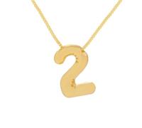 HIJONES Hommes Femmes Acier Inoxydable Collier Ballon Bubble Chubby Pendent Numéro Chanceux Angélique 0-9 Chaînes Or 2