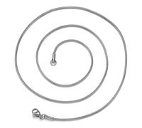 HIJONES Hommes Femmes Acier Inoxydable Collier Snake Chain Rond Flexible avec Lien lisse et Revêtement par Plaqué Sous Vide 2,5MM Argent 60CM