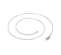 HIJONES Hommes Femmes Acier Inoxydable Collier Snake Chain Rond Flexible avec Lien lisse et Revêtement par Plaqué Sous Vide 1MM Argent 50CM