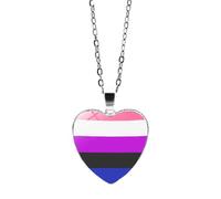 HIJONES Hommes Femmes Acier Inoxydable Hip Hop Amour Coeur Arc en Ciel Fierté Collier Gay Lesbienne Drapeau Couple Pendentif Bijoux Modèle 8