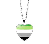 HIJONES Hommes Femmes Acier Inoxydable Hip Hop Amour Coeur Arc en Ciel Fierté Collier Gay Lesbienne Drapeau Couple Pendentif Bijoux Modèle 4