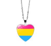 HIJONES Hommes Femmes Acier Inoxydable Hip Hop Amour Coeur Arc en Ciel Fierté Collier Gay Lesbienne Drapeau Couple Pendentif Bijoux Modèle 12
