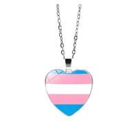 HIJONES Hommes Femmes Acier Inoxydable Hip Hop Amour Coeur Arc en Ciel Fierté Collier Gay Lesbienne Drapeau Couple Pendentif Bijoux Modèle 9