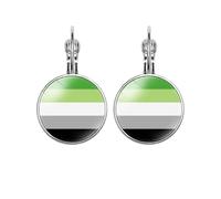 HIJONES Lgbt Pride Boucles D’Oreilles Pour Femmes Hommes Arc-En-Ciel Boucles D’Oreilles Dormeuses Gay Lesbienne Transgenre Nonbinaire Pansexuel Bisexuel Boucles Bijoux Aromantique