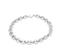 HIJONES Minimaliste Brillant Café Grain Chaîne Collier en Acier Inoxydable 11MM Argent 17CM