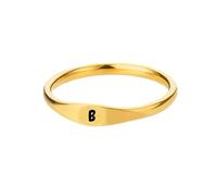HIJONES Or Initiales Bagues pour Femmes Hommes Empilable A-Z Alphabet Initiale Lettre Dainty Bague Bijoux B Taille 54