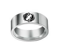 HIJONES Simple 12 Constellation De Signe Céleste Bague Large Et Confortable pour Hommes Femmes en Acier Inoxydable Cadeau Anniversaire Poissons Taille 68