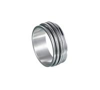HIJONES Titane Acier Inoxydable Bague de Roulement pour Homme Femme Anxiété Stress Relief 8mm Band Argent Taille 68