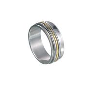 HIJONES Titane Acier Inoxydable Bague de Roulement pour Homme Femme Bande 8mm Anxiété Stress Relief Argent Or Taille 57
