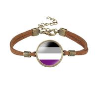 HIJONES Unisex Acier Inoxydable Bracelet Tendance Avec Drapeau Arc En Ciel Ajustable En Cuir Pu Pour la Fierté Gay Lgbt Style 5