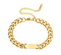 HIJONES Unisex Acier Inoxydable Tendance Maille Chaîne Puissant Bracelets Hip Hop Brillant Ajustable Poignet Bijoux Or 20CM
