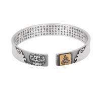HIJONES Unisex Acier Inoxydable Zodiaque Buddha Anniversaire Bracelet Ouvert Six Paroles Vérité Bonheur Cœur Amour Bracelet Poignet Dragon