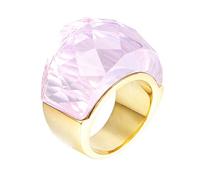 HIJONES Vintage Gros Cristal Bague pour Homme Femme en Acier Inoxydable avec Zircone Cubique Style de la Cour Royale Rose Or Taille 60