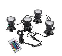 HIJYMNZPQ 12V RGB LED lumière sous-Marine 36LED IP68 étanche projecteur d'aquarium Piscine Fontaine étang réservoir for Paysage décor CréEr Une Ambiance(4 Lights with Remote)
