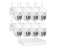 HIJYMNZPQ 5MP WiFi CCTV PTZ Caméra Système De Sécurité Kit 10CH NVR Enregistreur AI Suivi Mouvement IP Ensemble Surveillance Vidéo Bonne Qualité d'image(None,10CH NVR 8 Cameras)