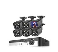 HIJYMNZPQ 8CH 4K 5MP POE Sécurité AI Système De Caméra Détection Visage 8MP CCTV Vidéo Surveillance Kit Protection Couleur Nuit Vision NVRP2P Bonne Qualité d'image(None,8CH NVR 6PCS CAM 8MP-01)