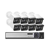 HIJYMNZPQ 8CH 5MP 8MP POE Système De Caméra Sécurité Audio Bidirectionnel NVR Kit CCTV IP Extérieure H.265 P2P Ensemble Surveillance Vidéo Bonne Qualité d'image(1T,8CH NVR 8pcs 5MP Cam)