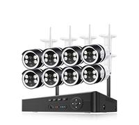 HIJYMNZPQ H.265 8CH 3MP 5MP Système De Caméra Sécurité sans Fil Détection Humaine P2P Couleur Vision Nocturne Enregistreur Vidéo Kit Surveillance Bonne Qualité d'image(None,8CH NVR 8 Cam 5MP)