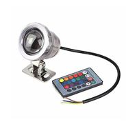 HIJYMNZPQ Imperméable à l'eau 10W RGB LED DC 12V extérieur 16 Couleurs changeantes étanche sous-Marine inondation Spot Lampe Jardin CréEr Une Ambiance(Silver,10W AC 85-265V)