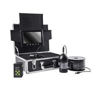 HIJYMNZPQ Kit De Recherche Vidéo Pêche sous-Marine, 12 Infrarouges, 24 LED Blanches, Caméra Poisson Lac, Système Professionnel, Boîtier Commande, Câble 5mm Image Nette(DVR-50m)