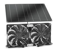 HIJYMNZPQ Kit De Ventilateur Solaire 15 W 12 V, Panneau Étanche IP65, Ventilateurs D'extraction, avec Double for Poulailler Et Serre Conversion De Vent Fort