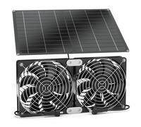 HIJYMNZPQ Kit De Ventilateur Solaire 15 W 12 V, Régulateur Température, Panneau avec Double for L'extérieur Et L'intérieur d'un Abri Jardin Conversion De Vent Fort