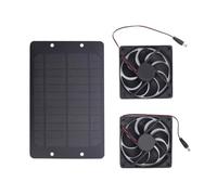 HIJYMNZPQ Kit De Ventilateur Solaire Double 12 V 10 W en Silicium Monocristallin, Facile À Utiliser, Alimenté par Panneau for Camping-Car, Voiture, Bateau Conversion De Vent Fort