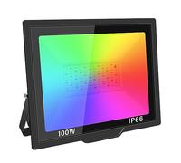 HIJYMNZPQ Projecteurs LED RVB 30W-100W, Projecteur Avec Télécommande, Éclairage De Scène Coloré For L'intérieur Et L'extérieur Super Lumineux, éConomie D'éNergie(2x100W)